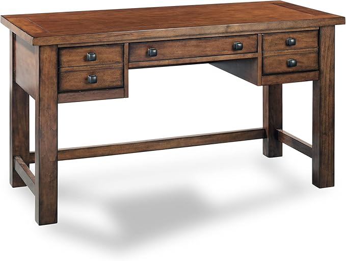 Tahoe Brown Rectangular Maple 3 - Drawer Writing Desk with Keyboard Tray