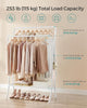 Clothing Rack with Shelves,Garment Racks Heavy Duty,Double Rod Clothes Rack with 6 Hooks, Clothes Storage and Display, Black