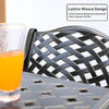 2 Piece Patio Dining Chairs, Outdoor All-Weather Cast Aluminum Chairs, Lattice Weave Design