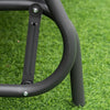 2-Person Outdoor Wicker Glider Bench, Patio Garden PE Rattan Swing Loveseat Chair with Extra Wide Seat and Curved Backrest, Dark Grey