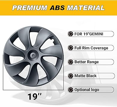 Wheel Covers for Tesla Model Y  Matte Black