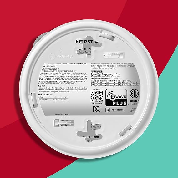 Battery Powered Z-Wave Smoke Detector & Carbon Monoxide Alarm, Works with Ring 2nd Generation