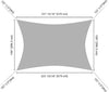 1 Pack Rectangle Sun Shade Sail Gray+White 97% UV Block Outdoor Patio Pool Garden Yard Lawn Carport Cover Net Awning Canopy