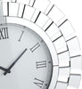 Silver Glass Mirrored Starburst Wall Clock