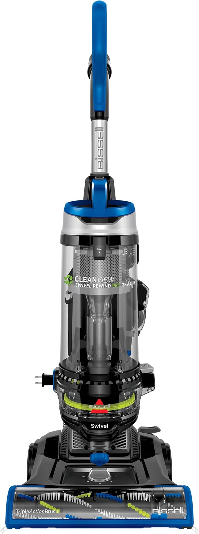 CleanView Swivel Rewind Pet Reach Vacuum Cleaner, with Quick Release Wand, Swivel Steering and Automatic Cord Rewind