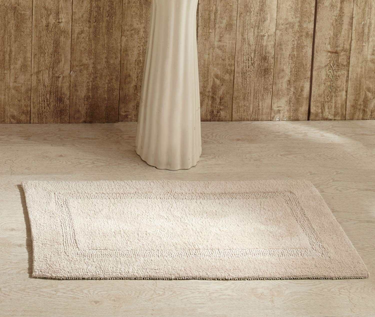 100% Cotton Lux Collection Bath Mats, Sand Bath Mat - Tufted, Reversible & Absorbent & Machine Washable Bath Mats for Bathroom Floor, Shower & Sink Bath Mat Rug, 17" x 24" (Set of 2)