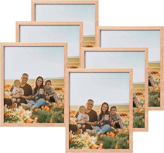 Set of 6 Oak Wood Picture Frame Solid