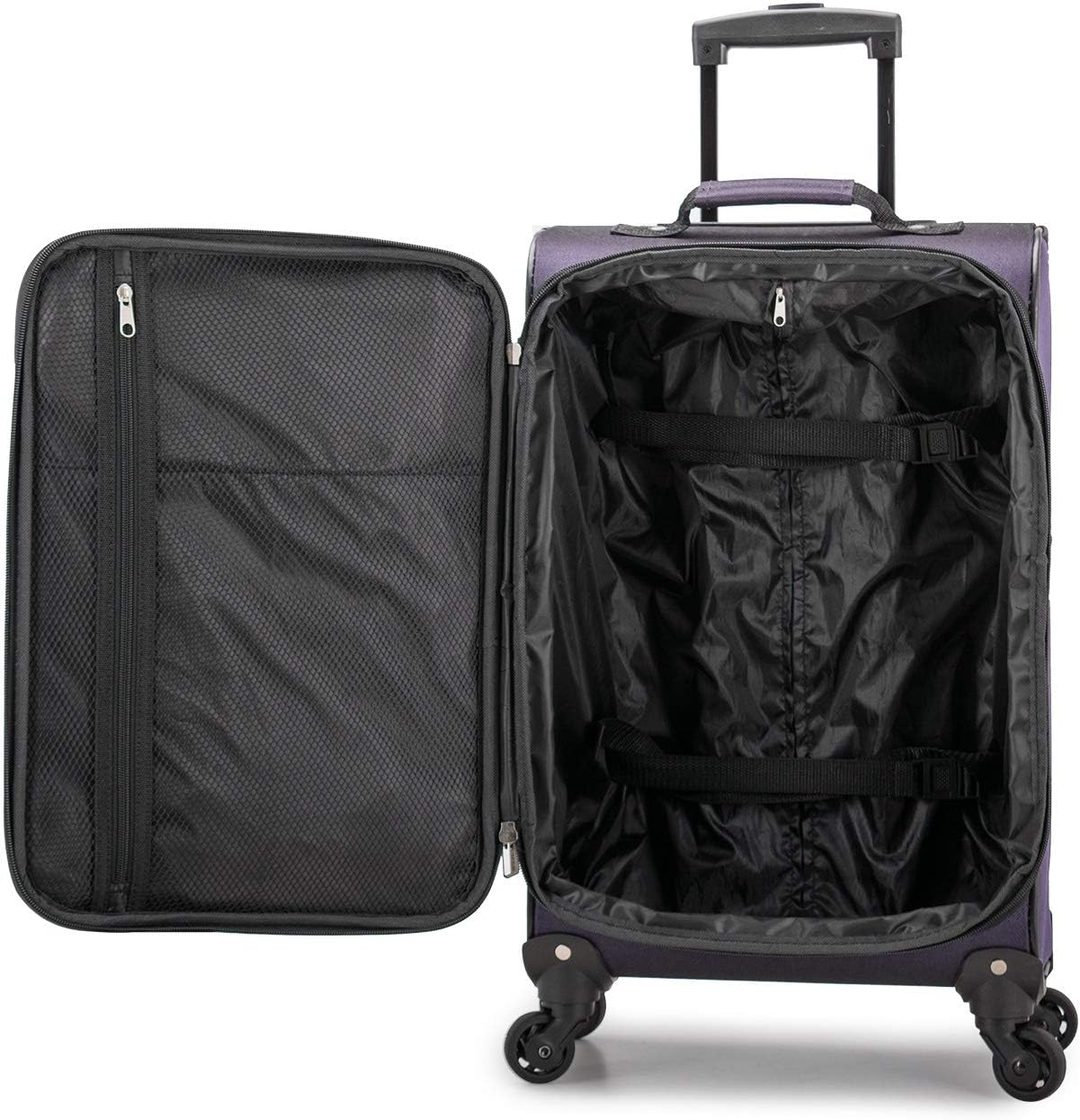 Aviron Bay Expandable Softside Luggage with Spinner Wheels, Purple, Carry-on