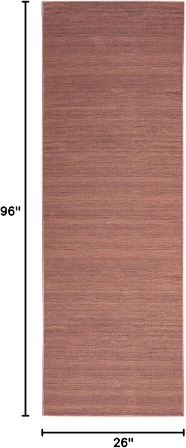 Washable Essentials Modern Mocha 2'2" x 8' Area Rug, Non Shedding