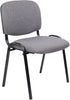 Waiting Room Stacking Chairs with Upholstered Fabric Seat and Back Support Stackable Guest Chairs Grey