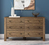 6 Drawer Dresser, Wood Chest of Drawers, Wide Storage Dresser with Sturdy Frame, Closet Organizer for Living Room Closets, Hallway, Rustic Brown
