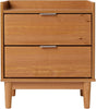 Blythe Mid-Century Modern Tray-Top 2-Drawer Nightstand, 20 Inch, Caramel