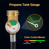 Propane Tank Extension Hose with Gauge, Propane Hose Extension, Propane Tank Adapter Hose for Gas Grill, Heater and Propane Appliances, Acme to Male QCC/POL Fittings
