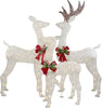 Set of 3 LED Lighted Glittered Reindeer Family Outdoor Christmas Decorations
