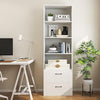 4 Shelf Bookcase with Drawers, Tall Bookshelves and Bookcases, Vertical Bookshelf Tower, Wood Storage Shelves, Modern Book Shelf for Bedroom, Living Room, Home Office