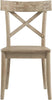 Whistle Stop X-Back Wooden Side Chair Set - Beige Farmhouse Wood Natural Finish - Set of 4