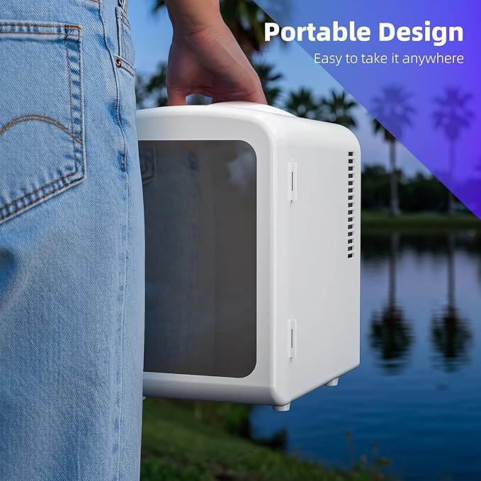 Mini Compact Refrigerator with Gaming Light, Portable Mini Fridge
