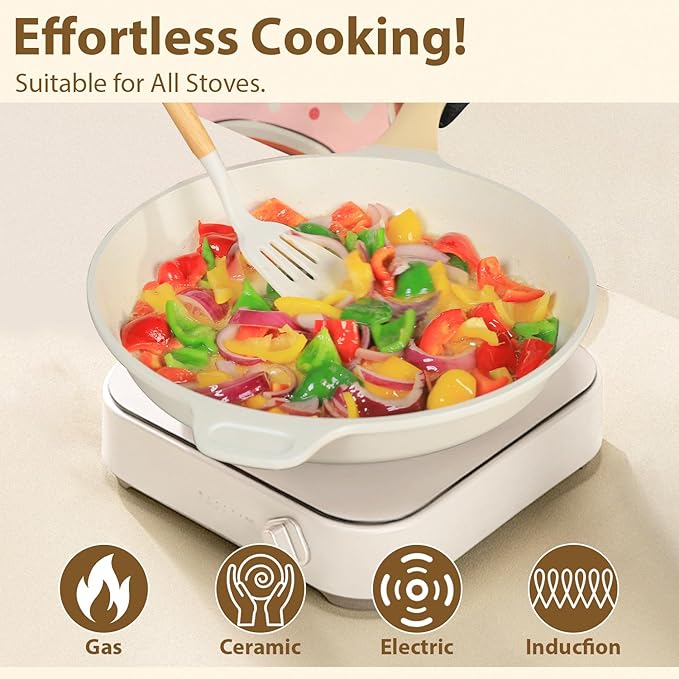 23pcs Pots and Pans Set Non Stick, Kitchen Cookware Set