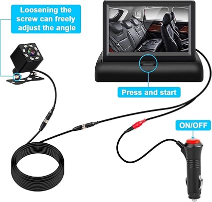 Baby Car Mirror, HD Night Vision Function Car Mirror Display, Safety Car Seat Mirror Camera Monitored Mirror with Wide Crystal Clear View, Aimed at Baby, Easily Observe the Baby’s Move(Not USB)