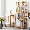 Bamboo Ladder Shelf, Multifunctional Plant Flower Display Stand, Storage Rack, Bookcase Bookshelf Natural (4 Tier)
