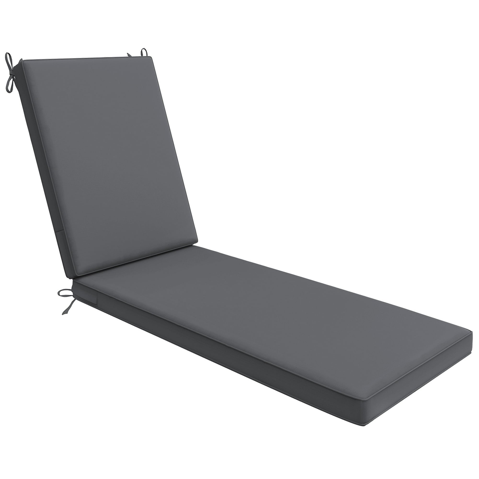 Outdoor Waterproof Chaise Lounge Cushion for Patio Furniture, Heather Gray (1-Piece)