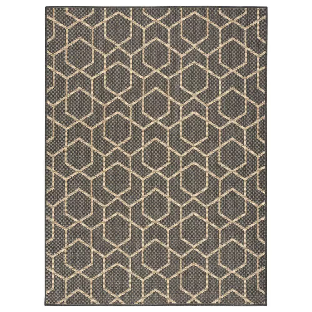 Horizon Charcoal 4 ft. x 6 ft. Indoor/Outdoor All-Over design Contemporary Area Rug