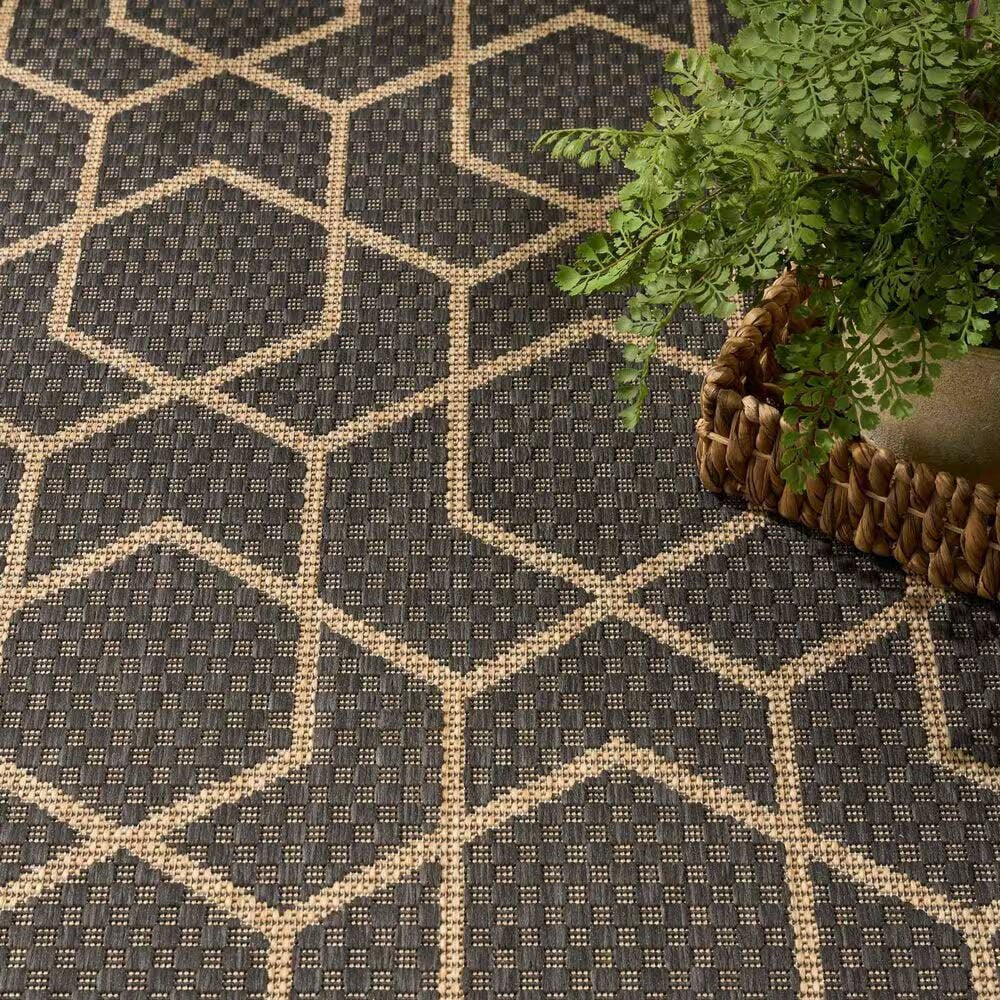 Horizon Charcoal 4 ft. x 6 ft. Indoor/Outdoor All-Over design Contemporary Area Rug