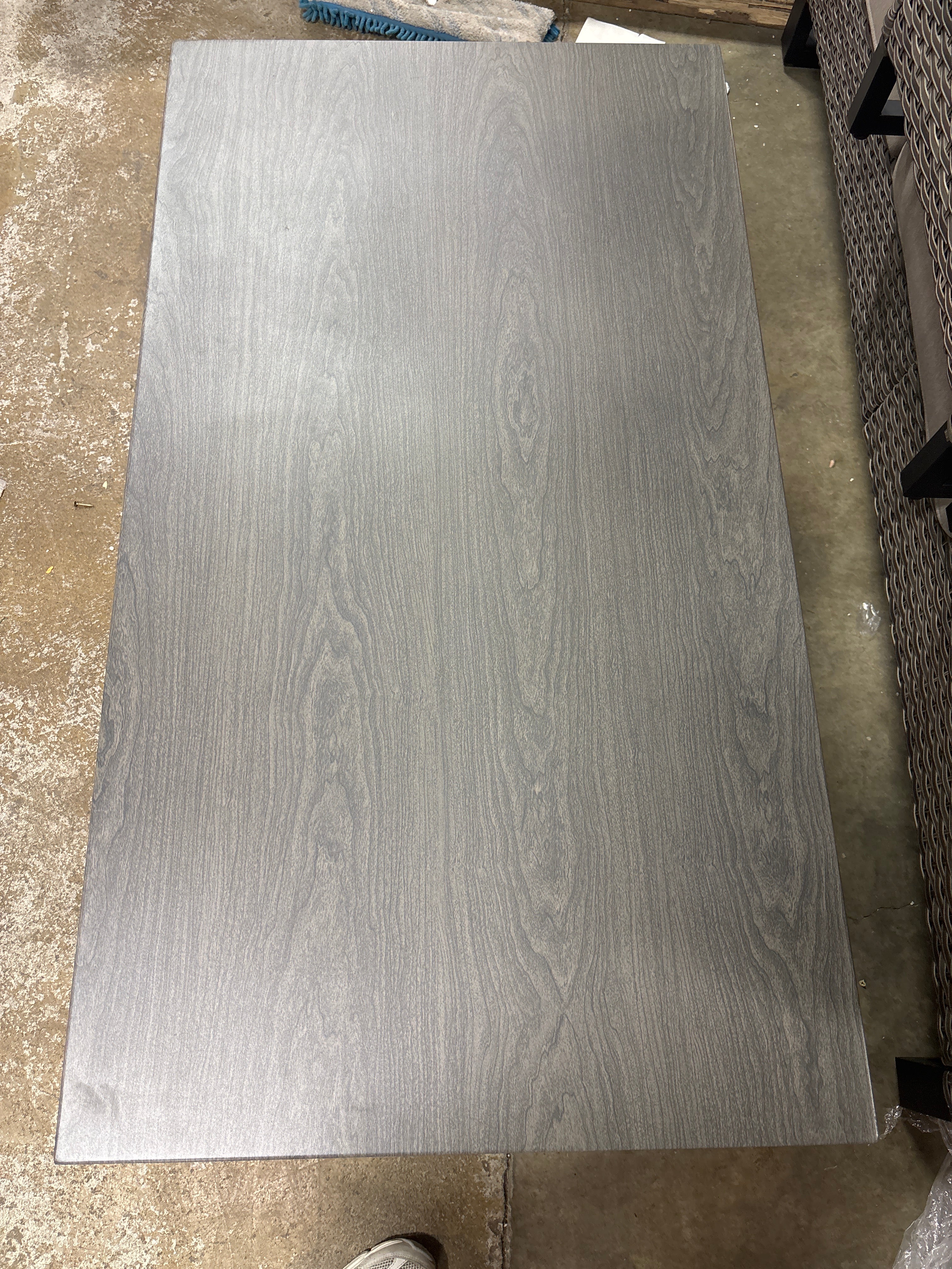 Naresa Rectangular Steel Outdoor Coffee Table - Gray SHOWROOM ITEM