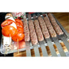 BBQ Skewers Stainless Steel Flat Metal Skewers with Wooden Handles