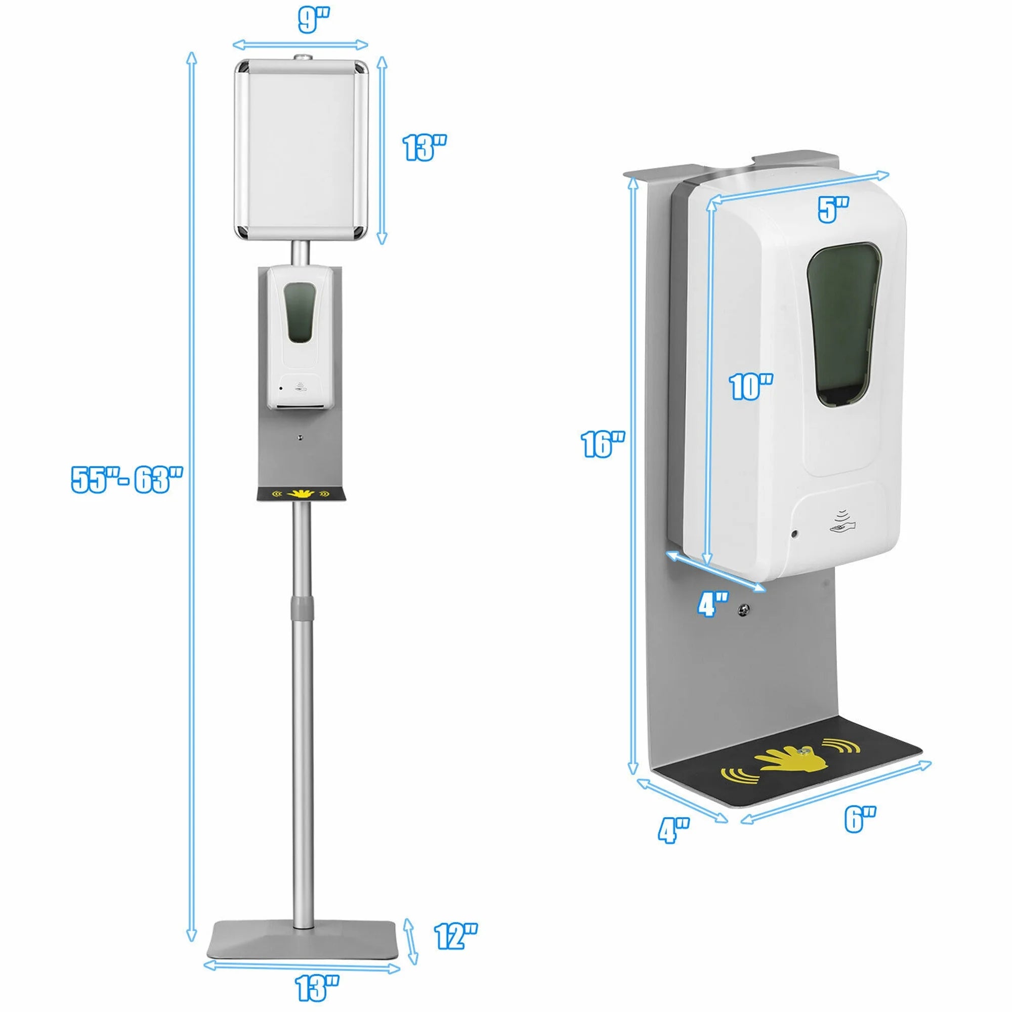 Automatic Soap Dispenser Touchless Sanitizing Station w/ Sign Board