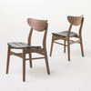 Ava Mid Century Modern Bonded Leather Dining Chairs, Set of 2, Dark Brown
