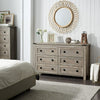 6 Drawers Dresser Chests for Bedroom Farmhouse, Wood Rustic Tall Chset of Drawers, Light Rustic Oak