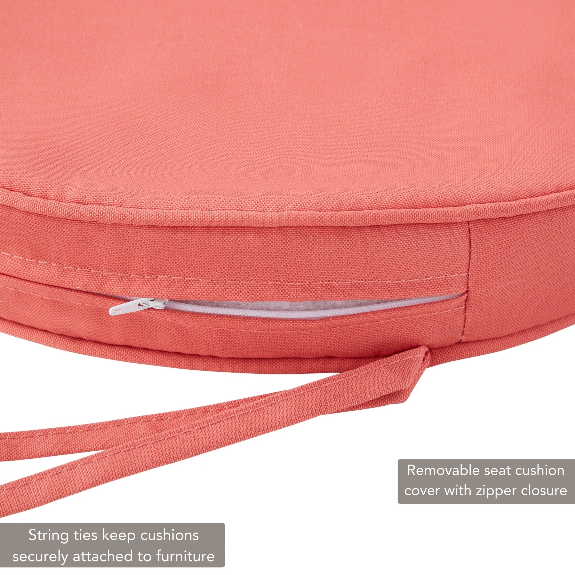 Coral Round Outdoor Seat Cushion (2-Pack)
