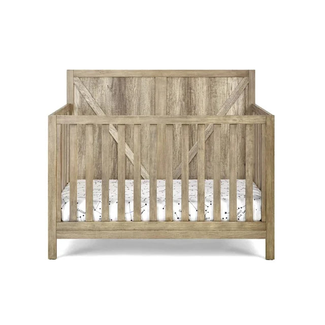 Barnside Farmhouse Wood 4-in-1 Convertible Crib in Vintage Chestnut