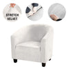 2 Pack Club Chair Cover Velvet Stretch Tub Chair Slipcover Spandex Soft Armchair Sofa Cover Furniture Protector for Living Room Bar Cafe Hotel (White)