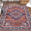 Boho Area Rug Persian Distressed Design, Machine Washable Rug for Living Room Bedroom
