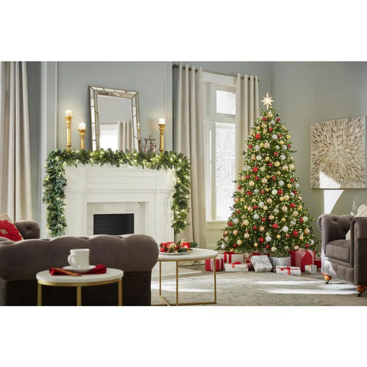 Elegant Grand Fir LED Pre-Lit Artificial Christmas Tree with Timer with 2000 Warm White Lights