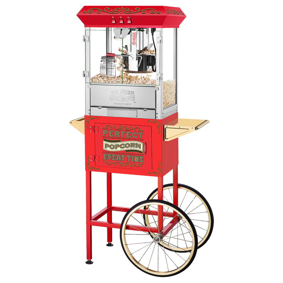 Great Northern Popcorn Machine with Cart, Red