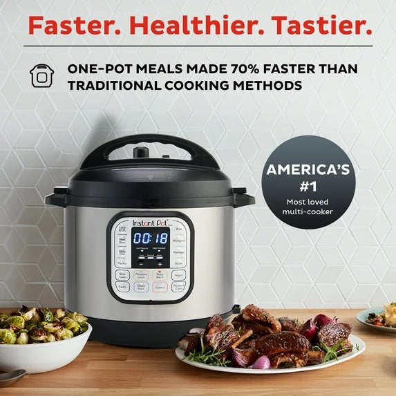 Duo Electric Pressure Cooker 7-in-1 with Easy-Release Steam Switch, Slow Cooker, Rice Cooker, Steamer and More