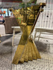 Trona Glass Top Metal Base Dining Table - Gold SHOWROOM ITEM