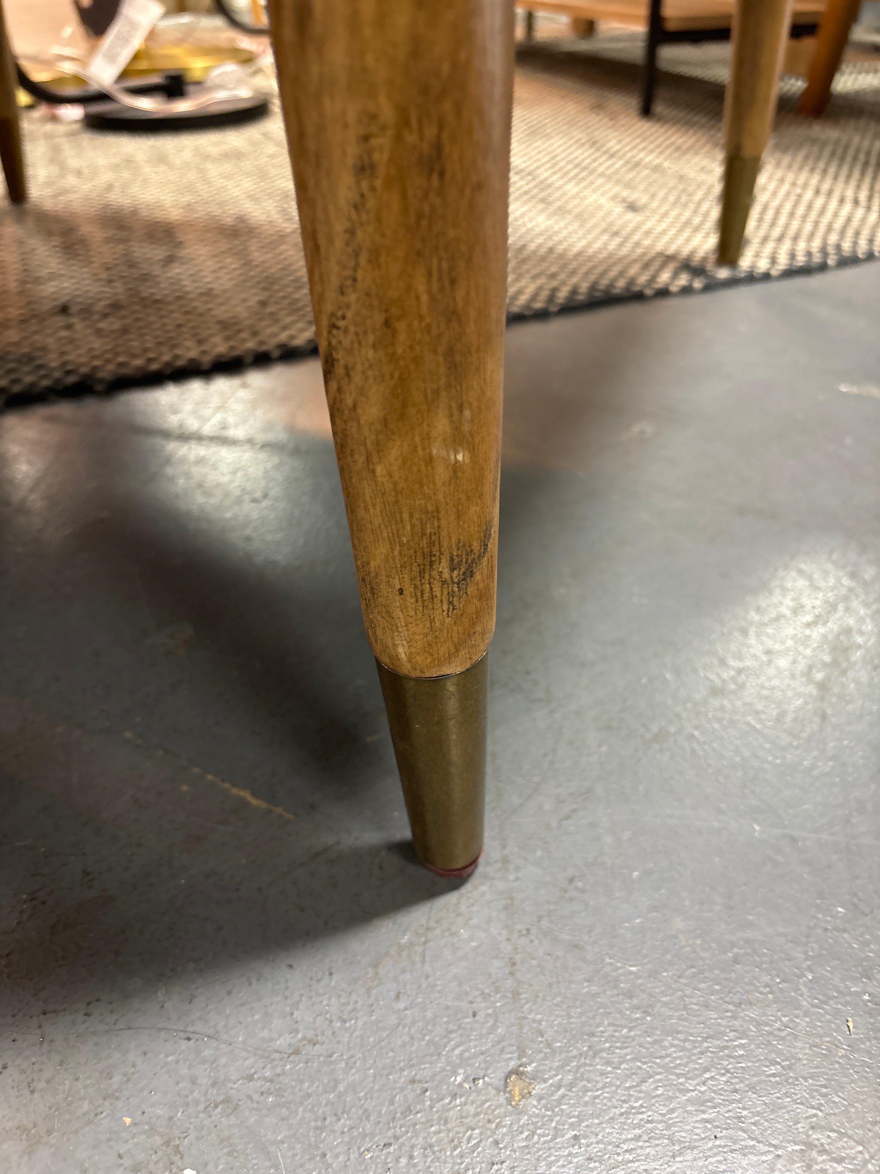 Boucle Upholstered Accent Arm Chair with Brass Details SHOWROOM ITEM