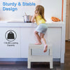2 Step Stool for Kids Toddlers Moclever Toilet Stool for Potty Training Bathroom with Anti Slipping Surface to Reach Kitchen Counter Bed, Grey