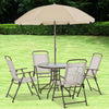6 Piece Outdoor Dining Sets for 4 with Umbrella