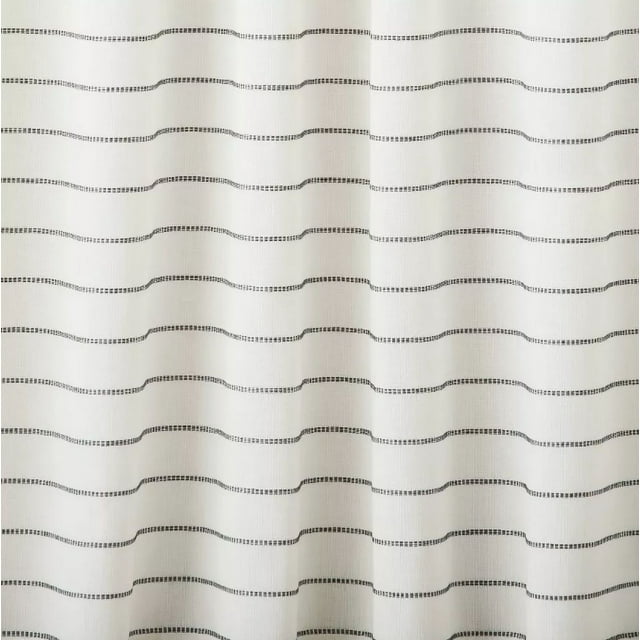 Blanket Stitch Curtain Panel Dark Gray/Cream