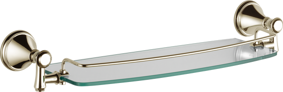 Glass Shelf with Removable Bar in Polished Nickel