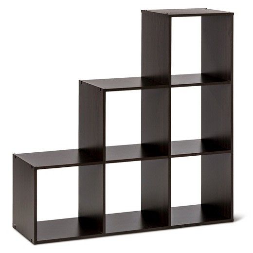 Espresso Wood Look 6-Cube Storage Organizer