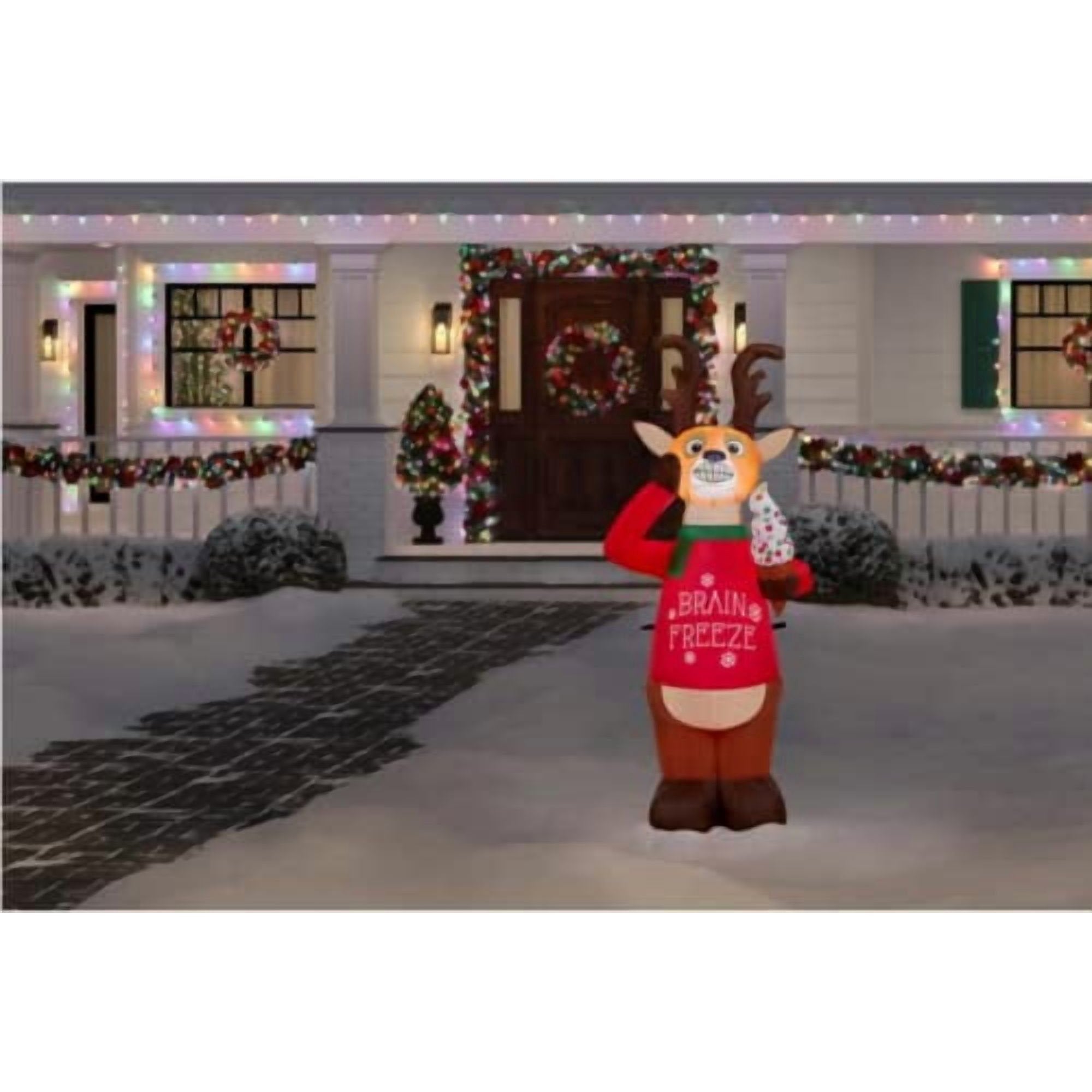 Animated LED Shivering Reindeer Indoor Outdoor Inflatable, final cut