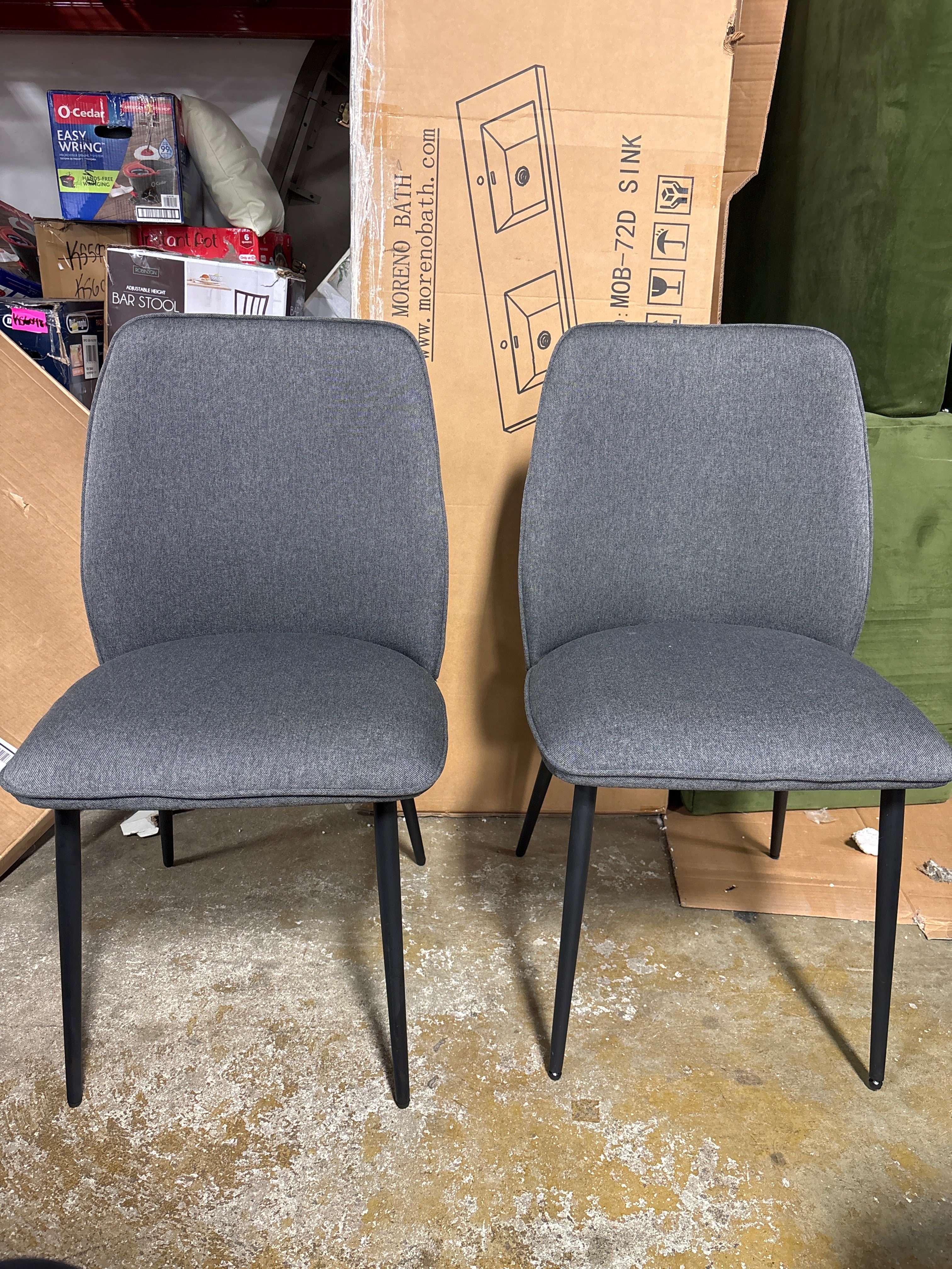 (Set of 2) Candelaria Upholstered Dining Chairs - Dark Grey SHOWROOM ITEM