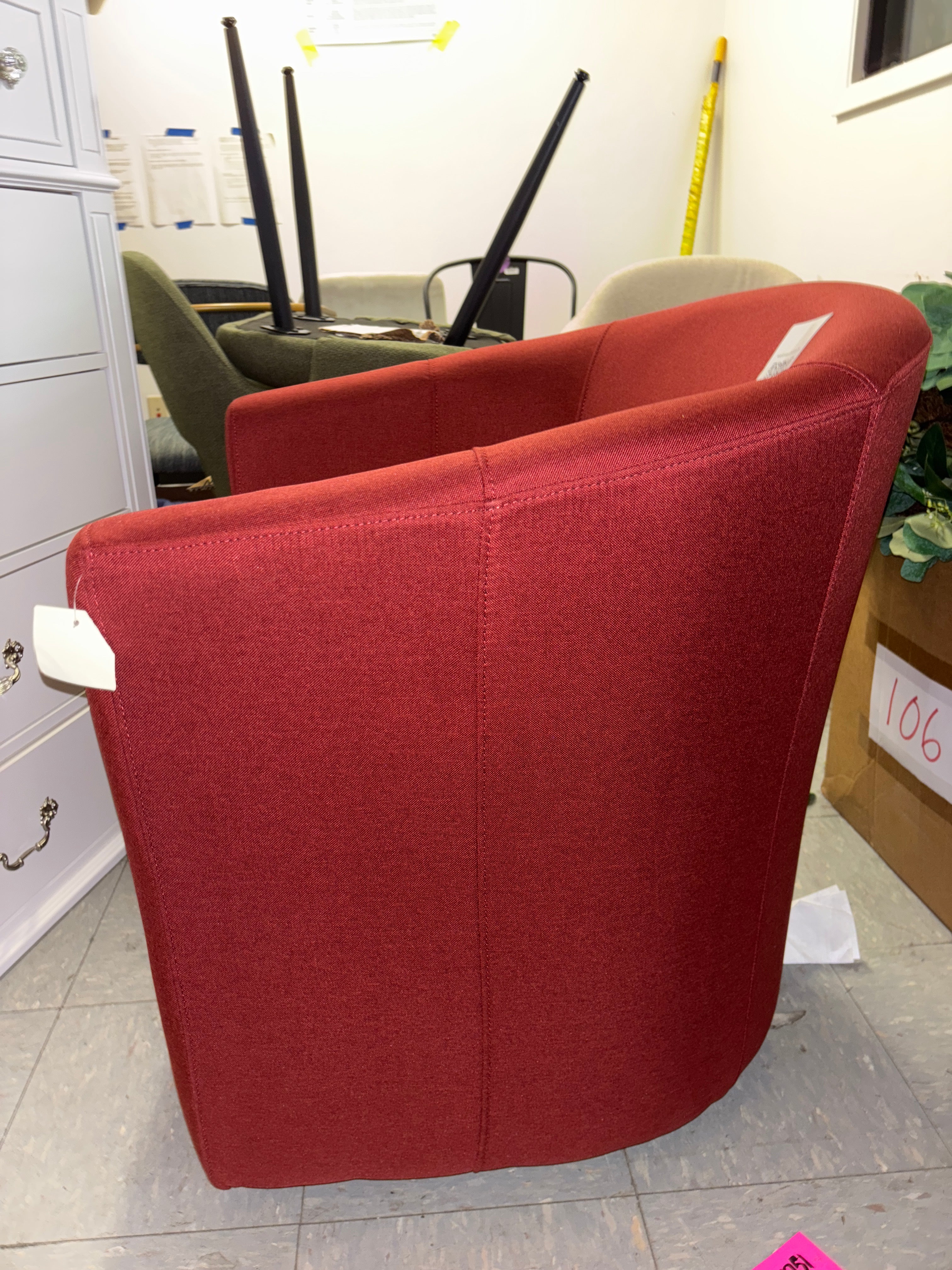 Hansell Upholstered Swivel Barrel Chair SHOWROOM ITEM