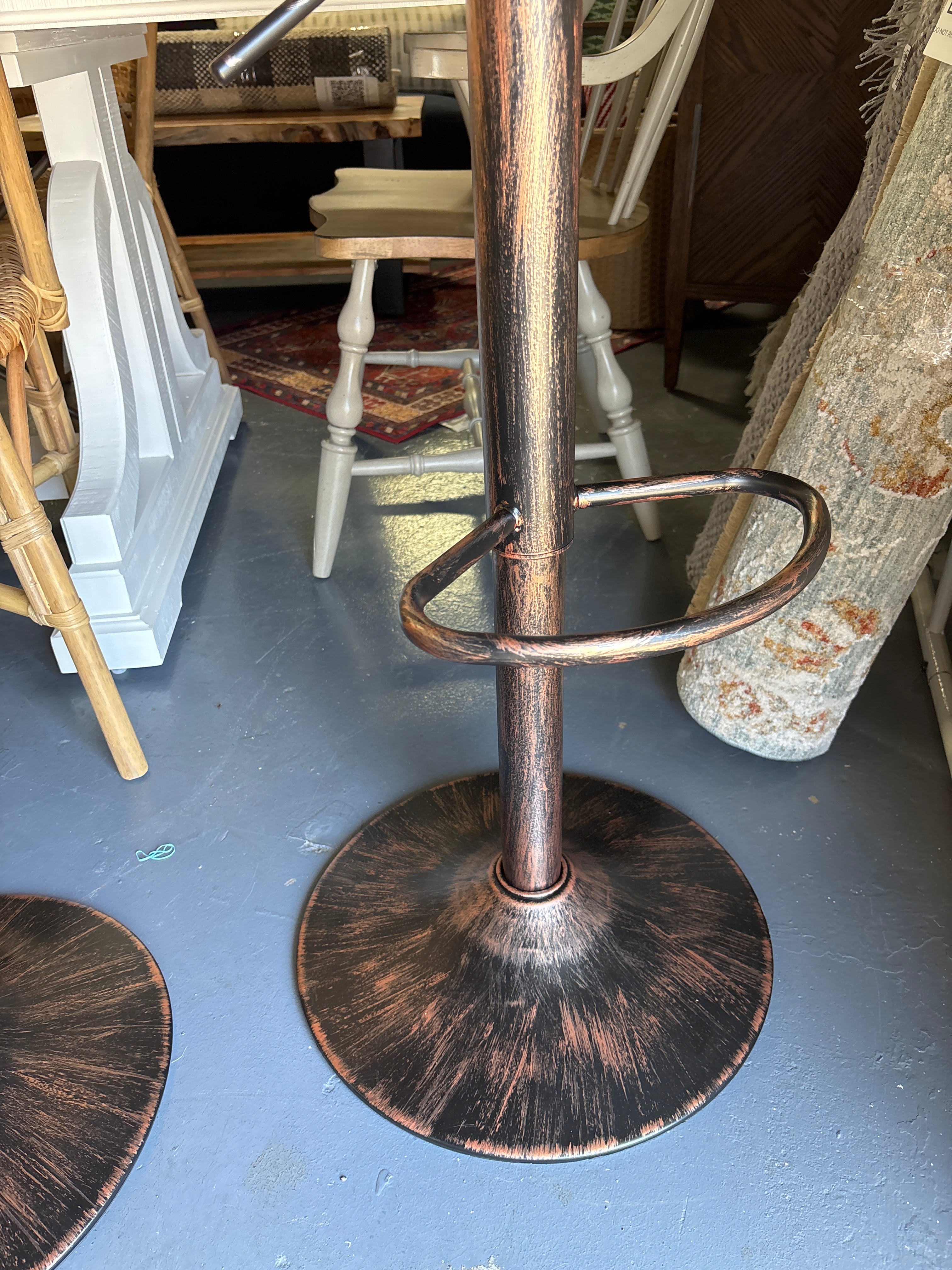 (Set of 2) Adjustable Counter Height Chairs With Footrest - Green SHOWROOM ITEM